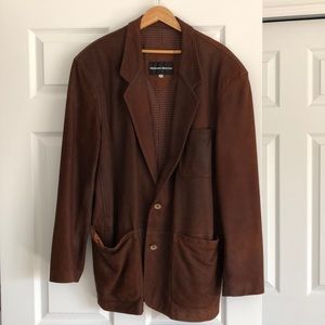 Neiman Marcus Men’s Brown Leather Blazer